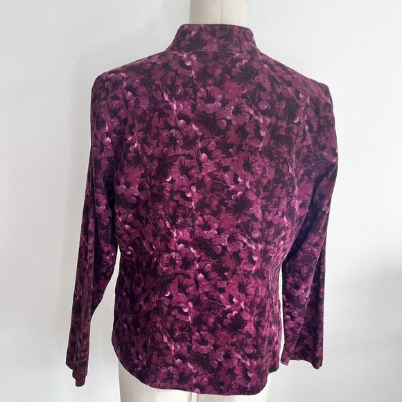 Susan Graver Jacket Floral Zip Size Medium - Picture 8 of 15